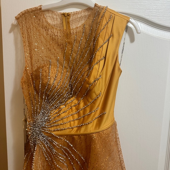 Gorgeous, gold, and orange evening gown made in Turkey - Picture 8 of 8